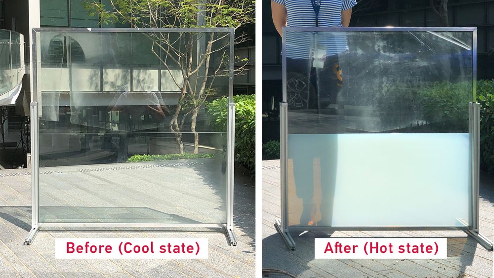 The window in the before (cool) and after (hot) state. — Nanyang Technological University pic via TODAY