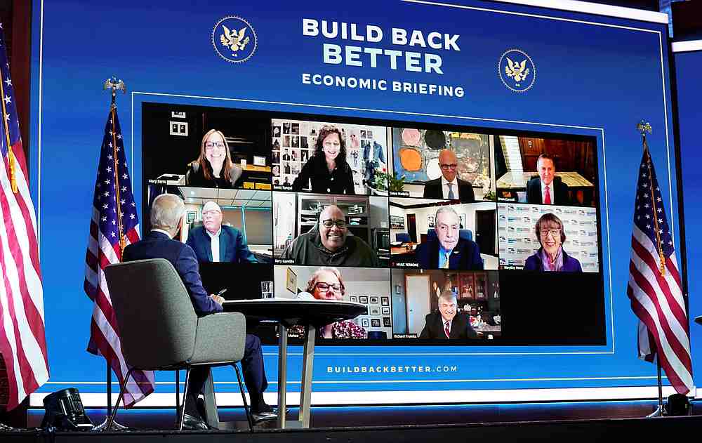 US President-elect Joe Biden receives virtual briefing on the economy with his economic advisers in Wilmington, Delaware November 16, 2020. u00e2u20acu201d Reuters pic