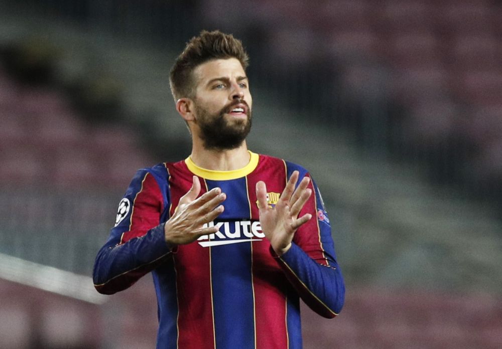 Barcelonau00e2u20acu2122s Gerard Pique during the match against Dynamo Kyiv in Camp Nou, Barcelona November 4, 2020. u00e2u20acu201d Reuters pic