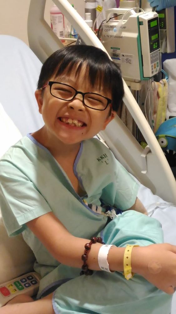 Raphael undergoing chemotherapy after his left arm amputation procedure in 2017. — Picture courtesy of Winnie Lee
