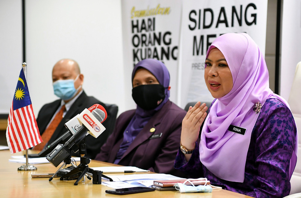 Women, Family and Community Development Minister Datuk Seri Rina Mohd Harun after an award ceremony for people with disabilities in Putrajaya, November 25, 2020. u00e2u20acu201d Bernama pic 