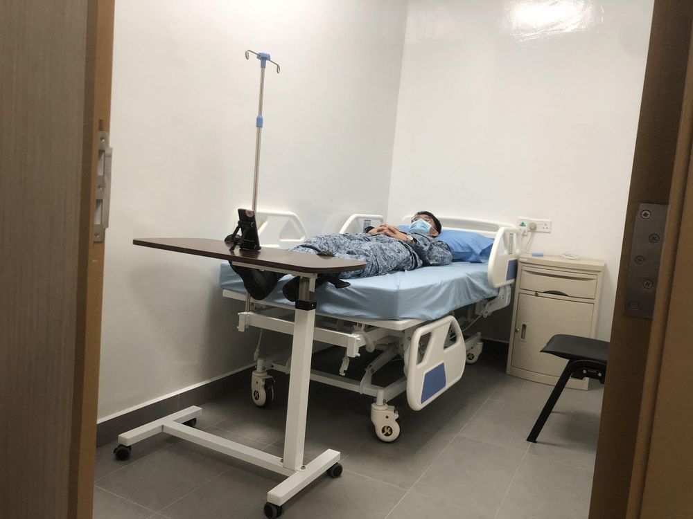 An isolation room with a segregated ventilation system at the Tengah Air Base medical centre. — TODAY