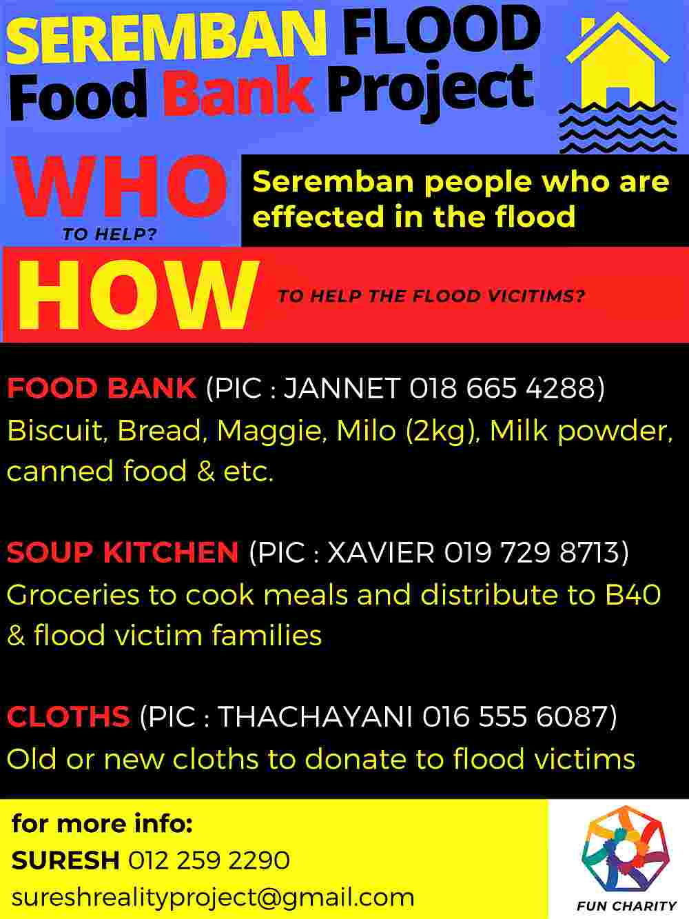 Anyone wishing to donate to the food bank, clothes donation drive, or the soup kitchen can contact the person-in-charge for more information. — Picture by Suresh Kumar Naidu