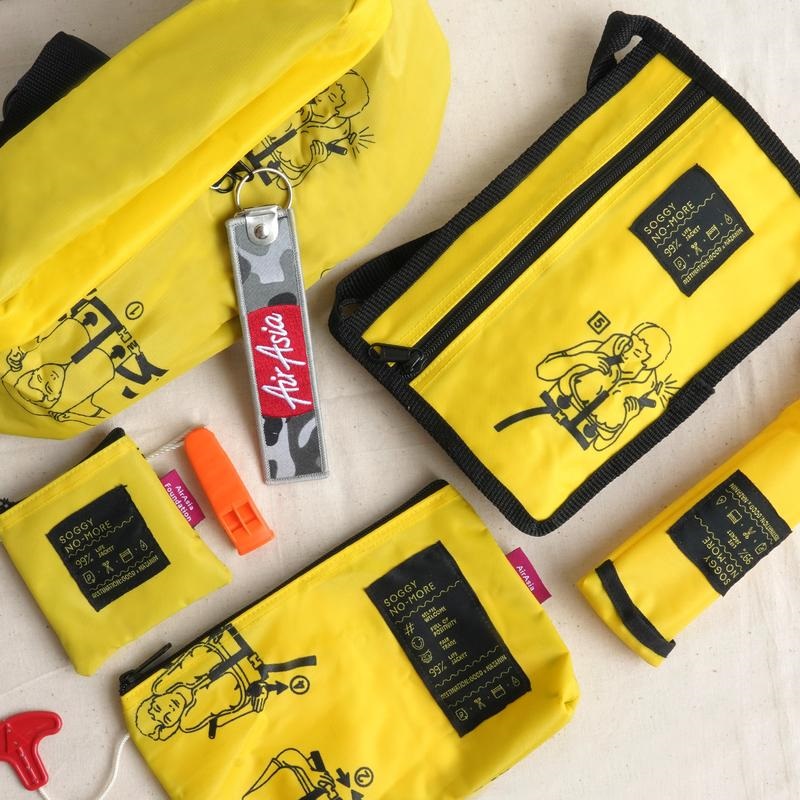 There are a total of six different items in the upcycled Soggy No-More collection. u00e2u20acu2022 Picture courtesy of Air Asia Foundation