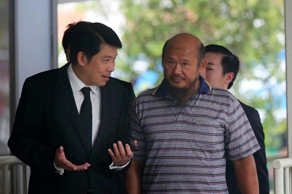 Lorry driver Teo Seng Tiong (front row, right) in a photo taken in September 2019. He was one of the victims of a road accident that happened along Tampines Expressway in May 2019. u00e2u20acu201d TODAY pic