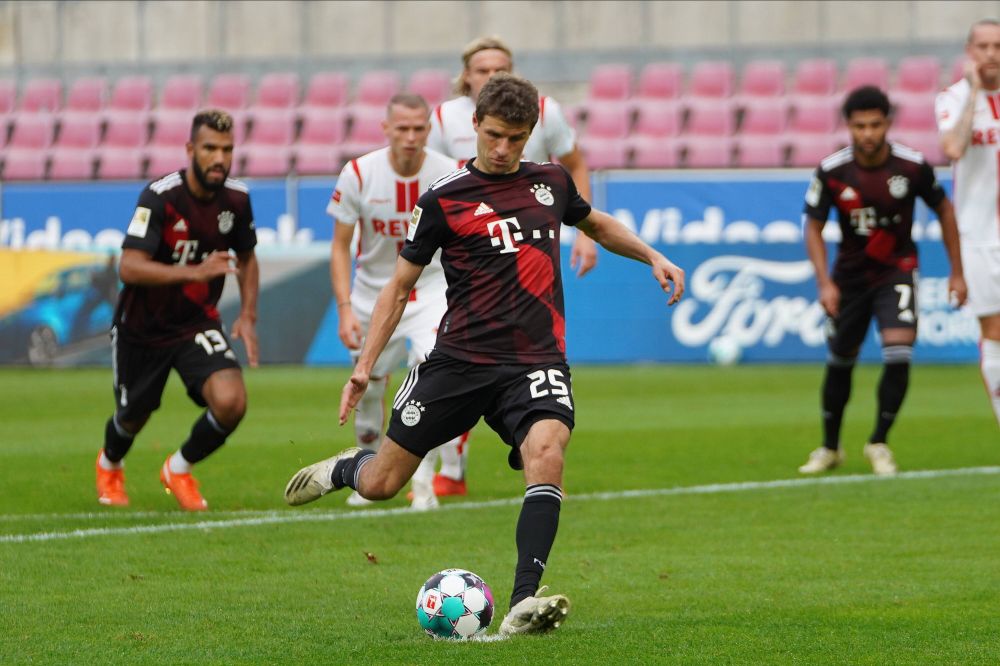 Bayern Munichu00e2u20acu2122s Thomas Mueller scores a penalty against Cologne at the RheinEnergieStadion October 31, 2020. u00e2u20acu201d Reuters pic