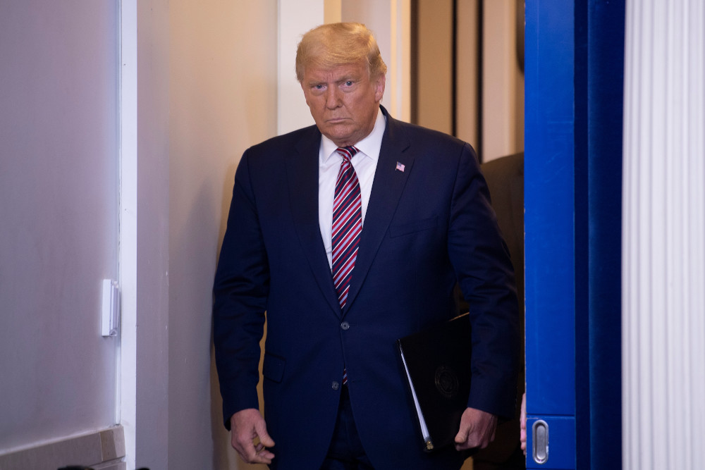 US President Donald Trump arrives to speak in the Brady Briefing Room at the White House in Washington, DC, November 5, 2020. u00e2u20acu201d AFP pic 