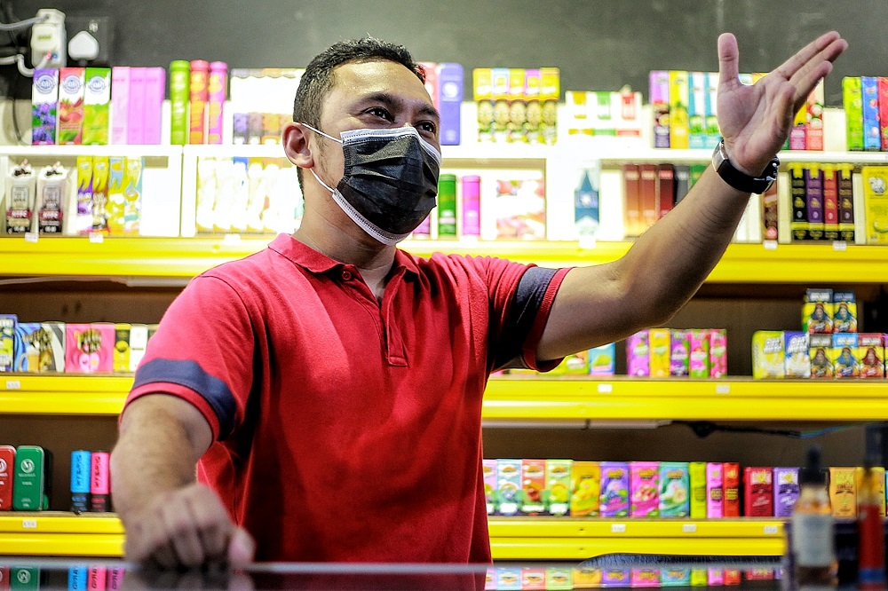 Mohd Hiekal bin Rosli, 39, owner of Molek Vape says the proposed tax on vape liquids is too steep.