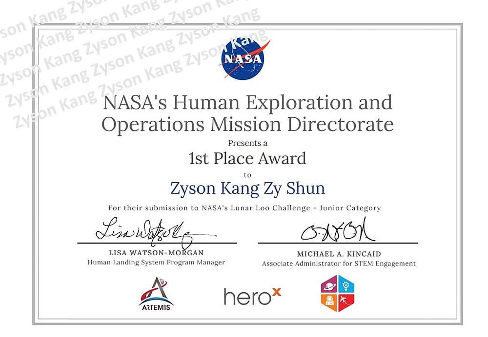 Kang received an official certificate from Nasa for his hard work. — Picture from Facebook/IDiscoveryWorld