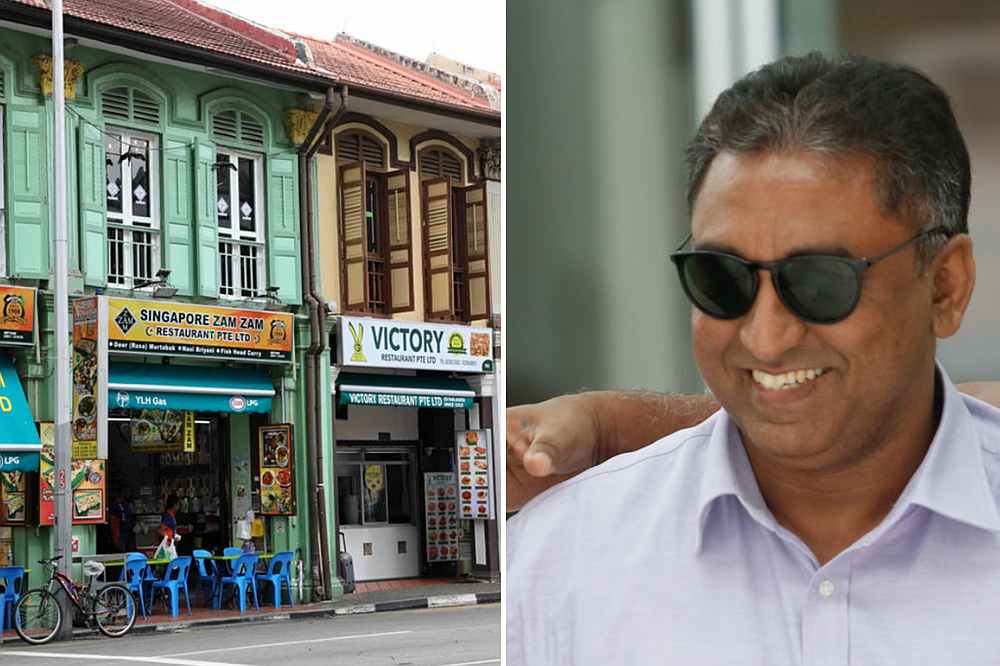 Former boss of Zam Zam Zackeer Abbass Khan (right), 50, is accused of threatening a Victory Restaurant employee. u00e2u20acu201d TODAY pic 