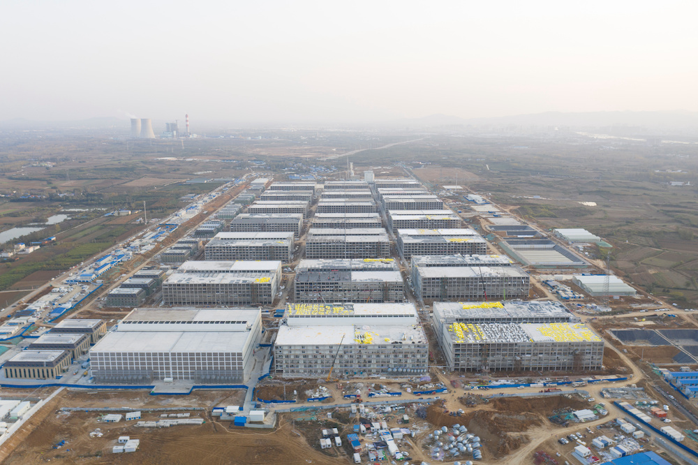 A drone image shows Muyuan Foodsu00e2u20acu2122 newly built multi-storey pig farm in Neixiang county, Henan province, China November 6, 2020. u00e2u20acu201dMuyuan Foods handout via Reuters