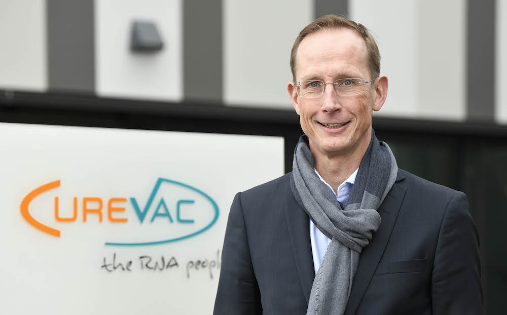 Franz-Werner Haas, CEO of biopharmaceutical company CureVac, is seen in front of the company's headquarters in Tuebingen, southern Germany December 15, 2020. u00e2u20acu201d AFP pic