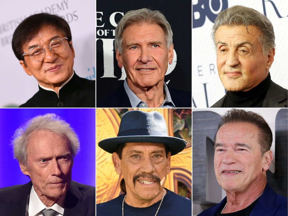 Jackie Chan, Harrison Ford, Sylvester Stallone, Clint Eastwood, Danny Trejo and Arnold Schwarzenegger u00e2u20acu201d AFP pic