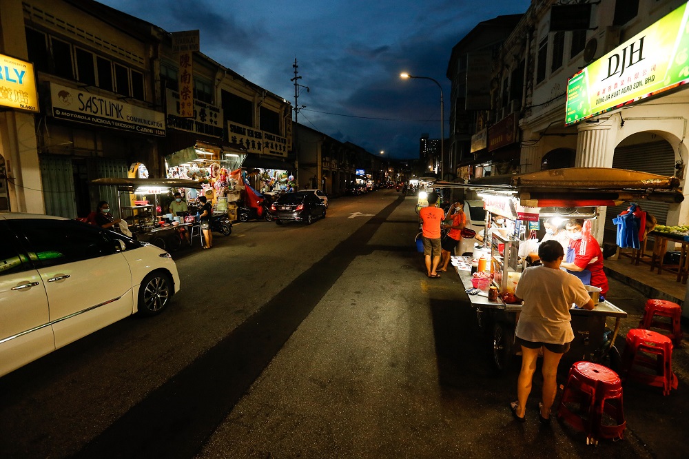 A view of Kimberly Street Hawker Centre during the conditional movement control order in George Town December 1, 2020. 