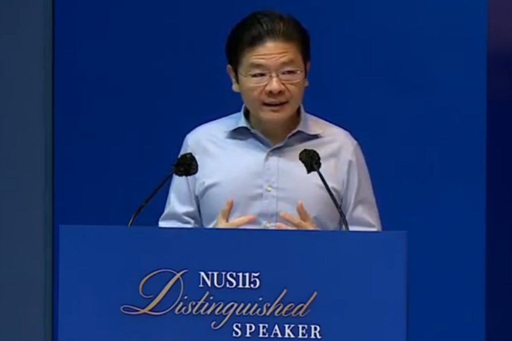 Education Minister Lawrence Wong giving a speech at the National University of Singapore on Dec 3, 2020. u00e2u20acu201d Screen capture via YouTube