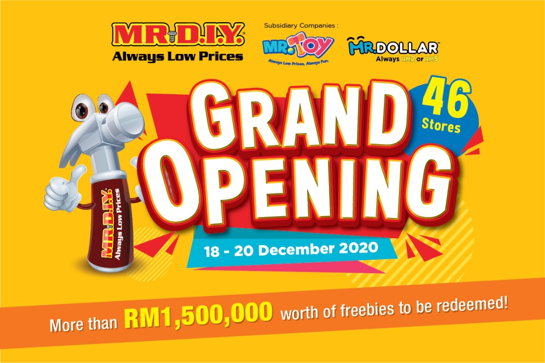 The grand openings across the country will take place for three days from Dec 18 to 20. — Picture courtesy of MR.DIY