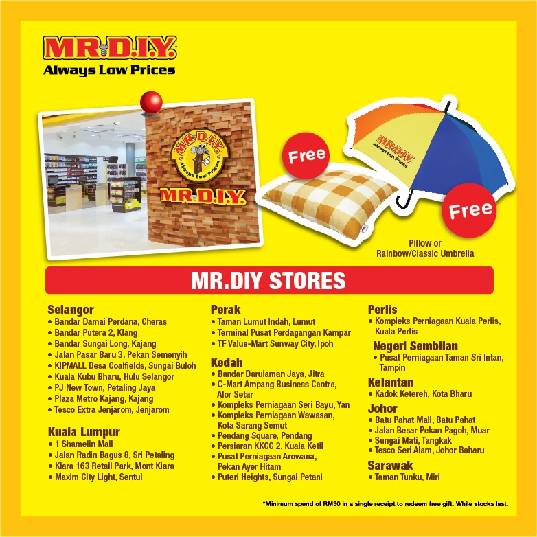 You can check out the list of MR.DIY stores here. — Picture courtesy of MR.DIY