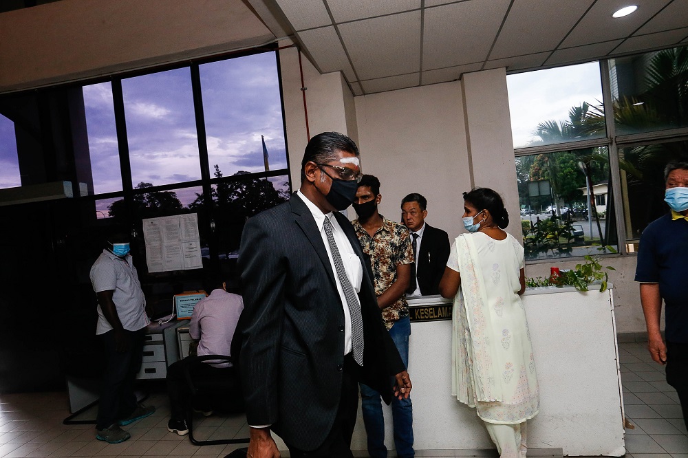 Lawyer representing former finance minister Lim Guan Eng, RSN Rayer, is seen at the Butterworth Court Complex December 18, 2020. —Picture by Sayuti Zainudin