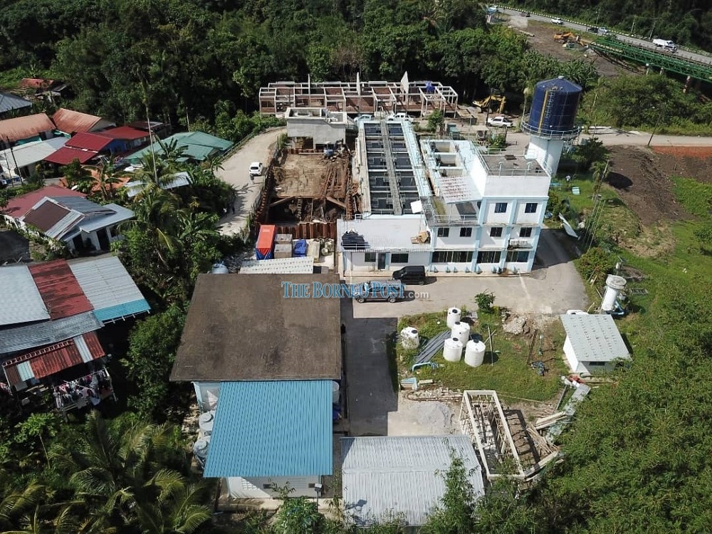 An aerial view of the upgrading works on the treatment plant. u00e2u20acu201d Borneo Post Online pic