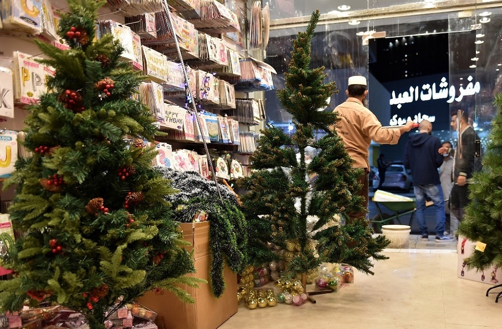Christmas decorations are displayed for sale at a gift shop in Saudi Arabiau00e2u20acu2122s capital Riyadh December 7, 2020. u00e2u20acu201d AFP pic