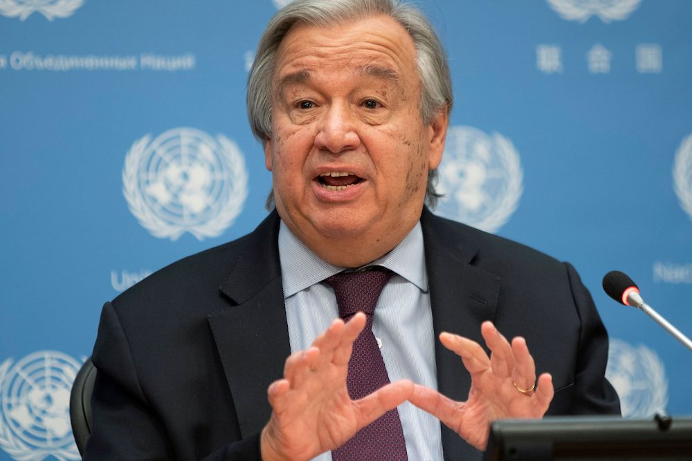File photo of United Nations Secretary-General Antonio Guterres speaking during a news conference at UN headquarters in New York City, New York, US, November 20, 2020. u00e2u20acu201d Reuters picnn
