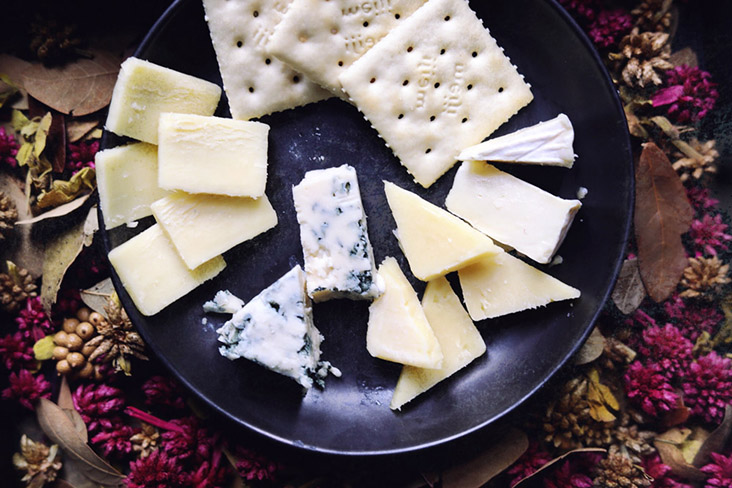 A celebration of cheese and crackers.