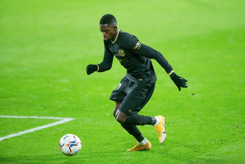Ousmane Dembele of Barcelona during the La Liga match between Cadiz CF and FC Barcelona on December 5, 2020 at Ramon de Carranza Stadium in Cadiz, Spain. u00e2u20acu201d Sipa USA pic via Reuters