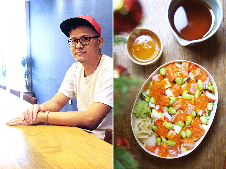 Chef Kuan tested various methods to allow the cooked foods to cool before packing.