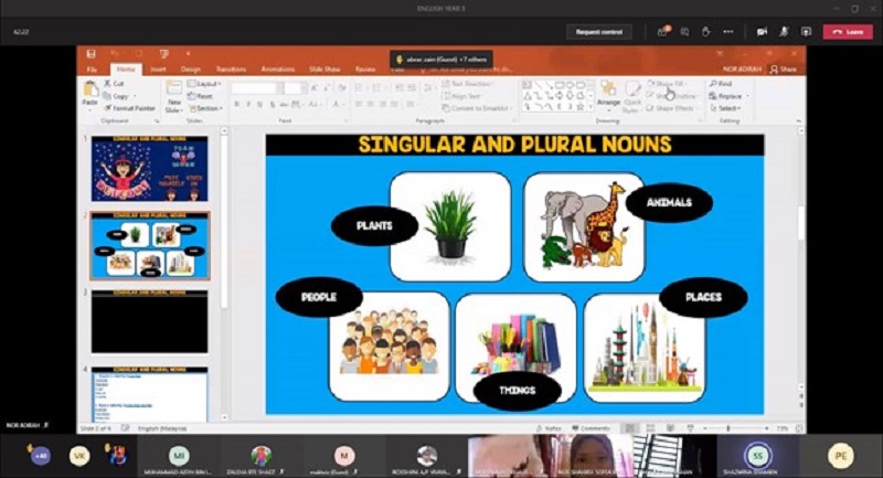 English language sessions being conducted virtually by SKTBI's teachers. ― Picture courtesy of Microsoft Malaysia