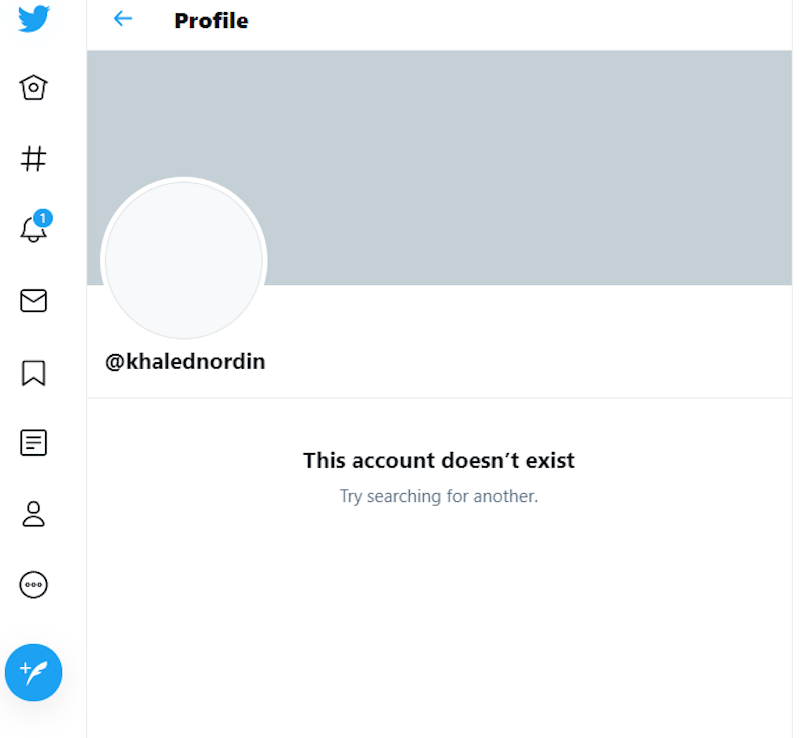 Malay Mail’s check this evening was met with this message: ‘This account doesn’t exist’. Prior to that, it showed he had over 112,600 followers. — Picture via Twitter