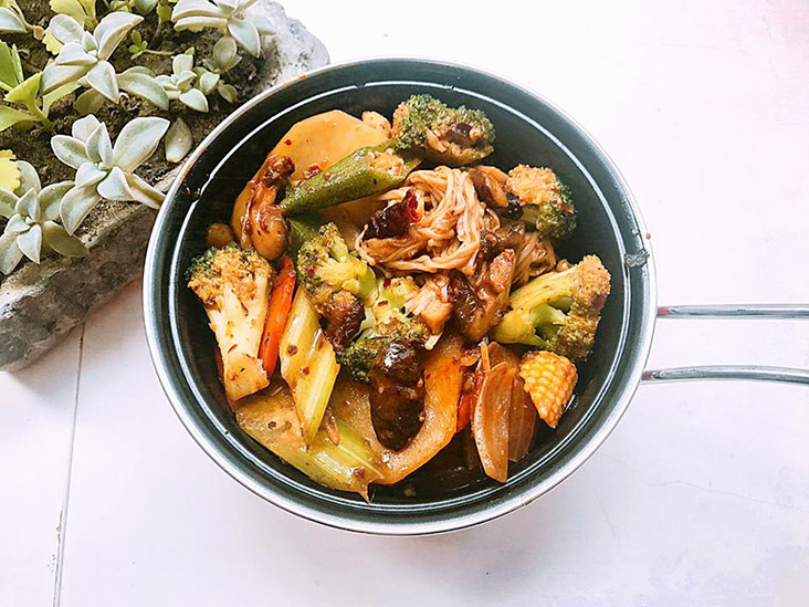 Meatless wonder: Mala Drypot, full of spicy vegetables.