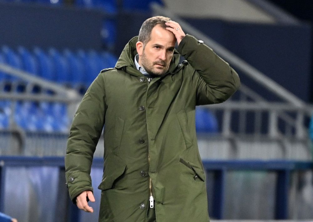 Schalke 04 coach Manuel Baum during the match against Freiburg at the Veltins-Arena, Gelsenkirchen December 16, 2020. u00e2u20acu201d Reuters picnn