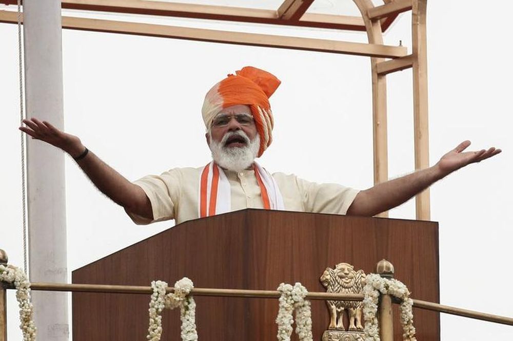 Indian Prime Minister Narendra Modi addresses the nation during Independence Day celebrations at the historic Red Fort in Delhi, India, August 15, 2020. u00e2u20acu201d Reuters pic