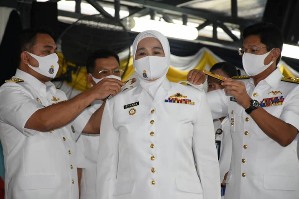 Rohana Jupri was promoted to First Admiral during a ceremony at KD Sri Gombak, in Jalan Padang Tembak December 18, 2020. u00e2u20acu201d Bernama pic