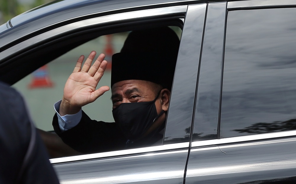 Perak Umno liaison committee chairman Datuk Saarani Mohamad is seen leaving Istana Kinta in Ipoh December 5, 2020. u00e2u20acu2022 Picture by Farhan Najib