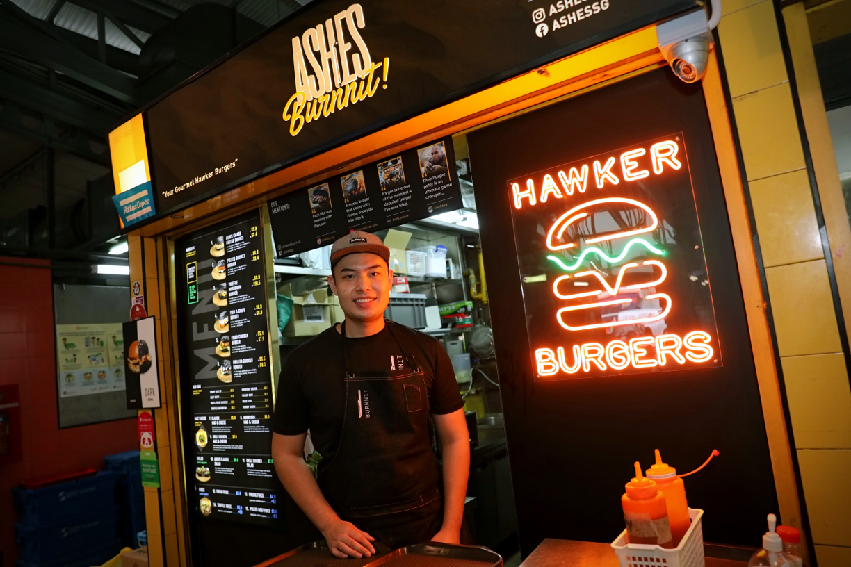 Hawker stall owner Lee Syafiq Muhd Ridzuan Lee has a dream: To be on Forbes’ 30 Under 30 list. The 28-year-old owner of gourmet burger stall Ashes Burnnit hopes to be there in two to three years. ― Photo by Nuria Ling for TODAY