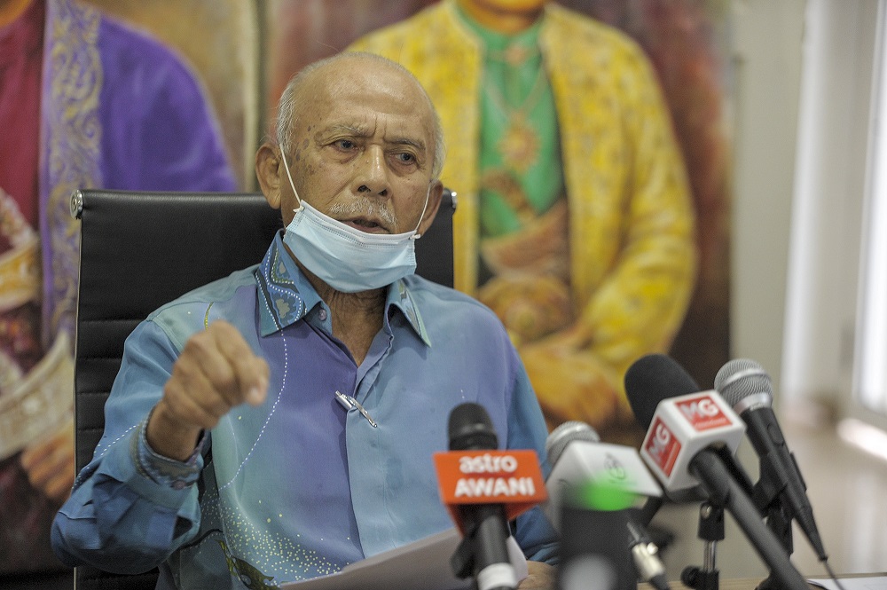 Adviser of Majlis Perundingan Melayu, Tun Haniff Omar, speaks during a press conference at Wisma MPM in Kuala Lumpur December 29, 2020. u00e2u20acu2022 Picture by Shafwan Zaidon