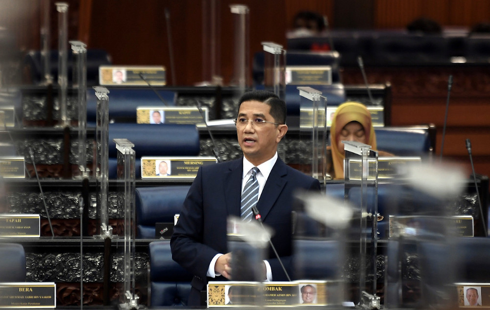 Senior Minister and International Trade and Industry Minister Datuk Seri Mohamed Azmin Ali during an oral reply session in Parliament December 3, 2020. u00e2u20acu201d Bernama pic 