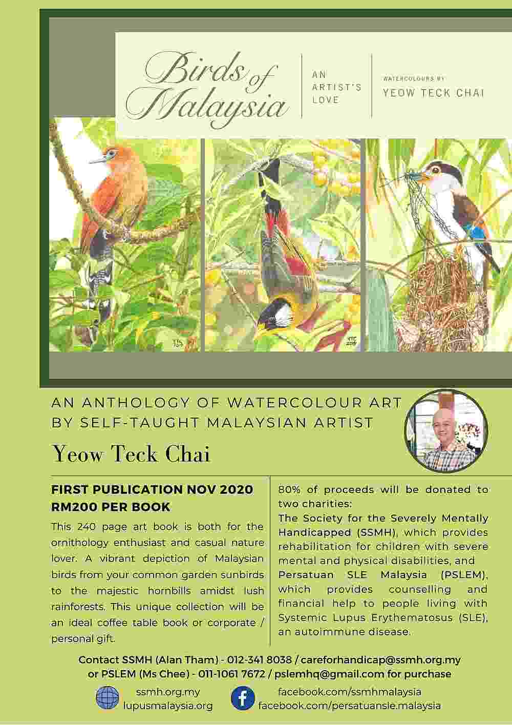 Yeow who came up with the painting of the birds was helped by his daughter who wrote well-researched captions on the birds. — Picture courtesy of SSMH&PSLEM;