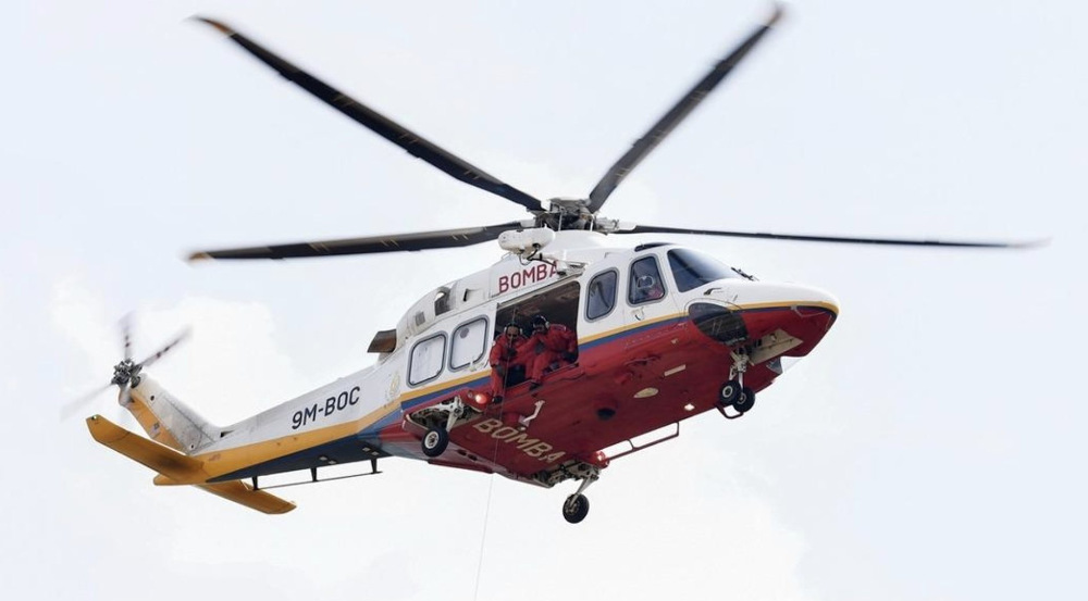 The Fire and Rescue Department Air Unit air search covered a 24km distance along the coast from Jambu Bongkok to Kuala Dungun. u00e2u20acu201d Picture via Twitter/Bernama