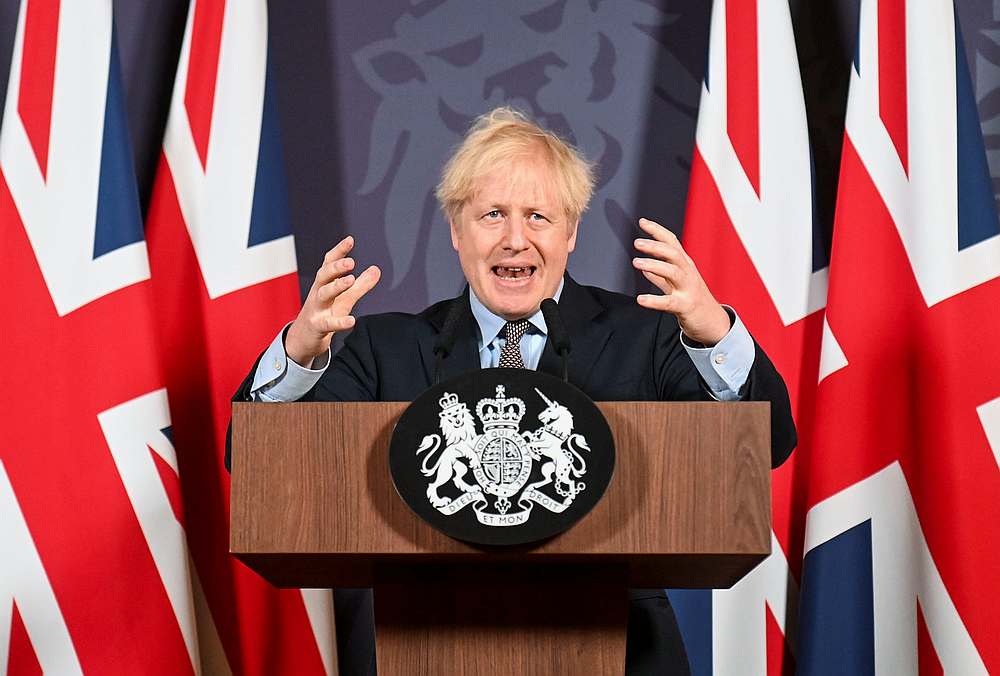 British Prime Minister Boris Johnson holds a news conference in Downing Street on the outcome of the Brexit negotiations, in London, Britain December 24, 2020. u00e2u20acu201d Pool pic via Reuters
