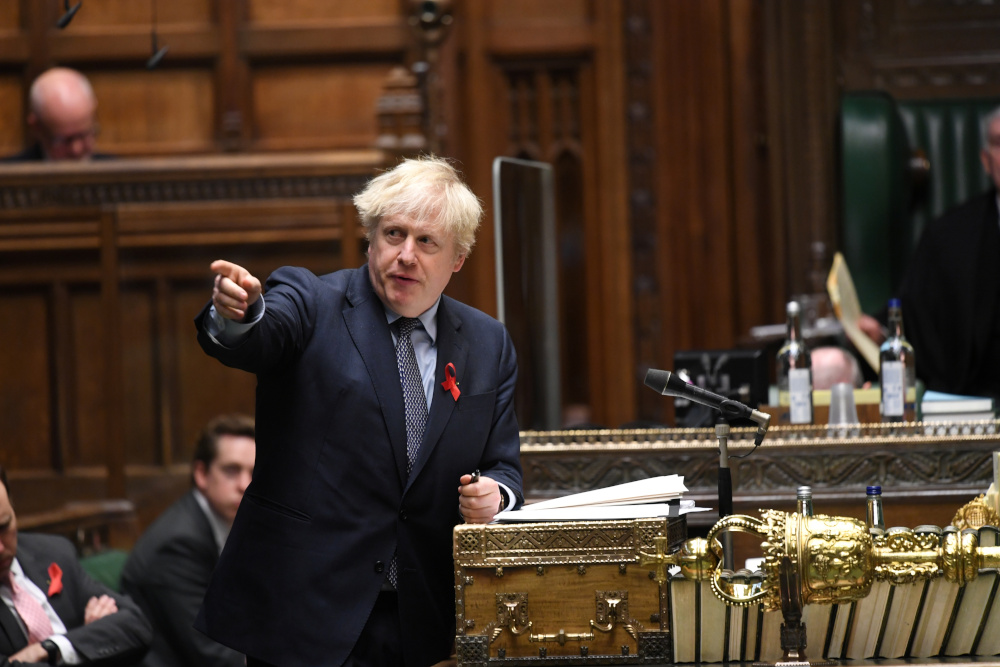 Britainu00e2u20acu2122s Prime Minister Boris Johnson speaks during a session on Covid-19 situation update at the House of Commons in London, Britain December 1, 2020. u00e2u20acu201d UK Parliament/Jessica Taylor handout pic via Reuters 
