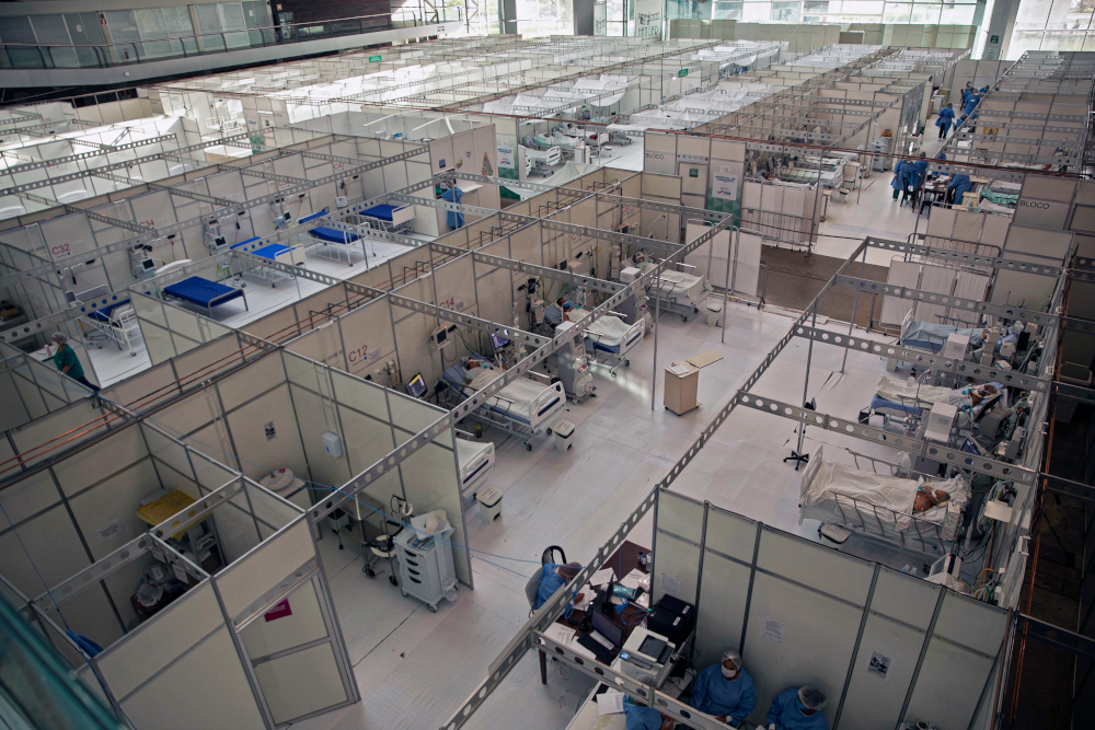 Aerial view of a field hospital which takes care of Covid-19 patients in Belem, Para state, Brazil December 3, 2020. u00e2u20acu201d AFP pic 