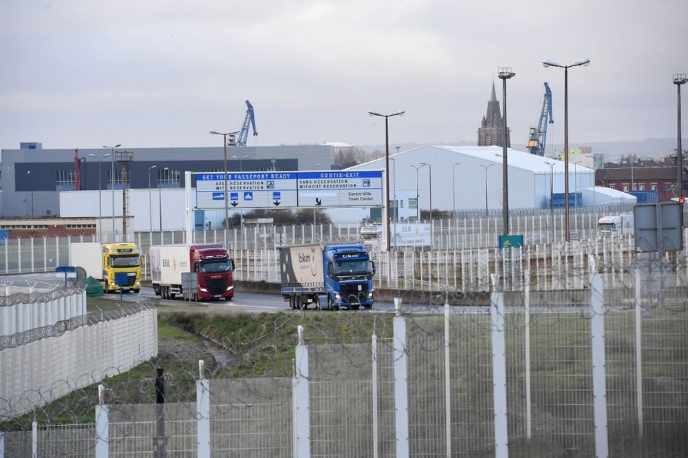 Trucks arrive via the Channel Tunnel at the port of Calais on December 25, 2020, after drivers underwent Covid-19 tests in England. u00e2u20acu201d AFP pic