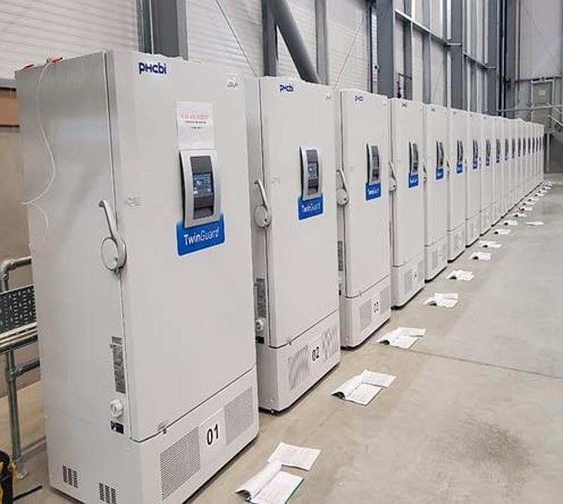 Specialist freezers await distribution of the Covid-19 vaccines to the NHS from a secure location in Britain this undated handout obtained December 5, 2020. u00e2u20acu201d Public Health England handout via Reuters