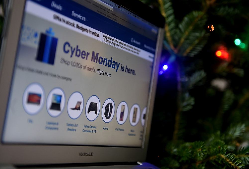 An ad seen on the Best Buy website for a Cyber Monday sale is displayed on a laptop in Arlington, Virginia November 30, 2020. u00e2u20acu201d AFP pic