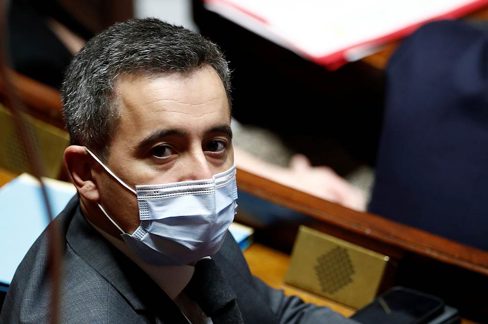 French Interior Minister Gerald Darmanin, wearing a protective face mask, delas with questions to the government session at the National Assembly in Paris, France December 1, 2020. u00e2u20acu201d Reuters pic