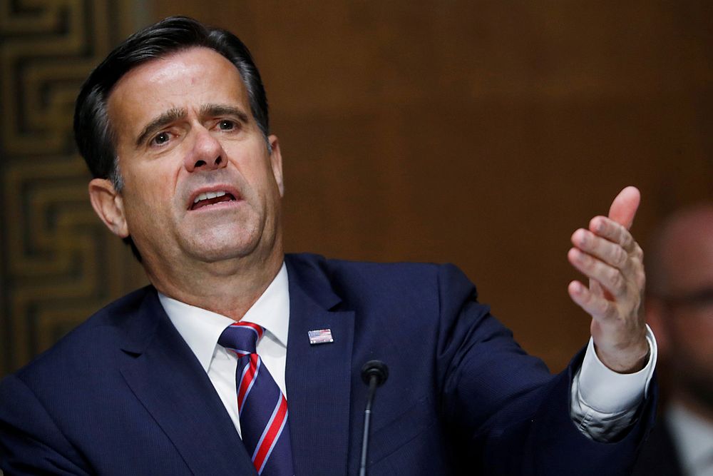 John Ratcliffe testifies before a Senate Intelligence Committee nomination hearing on Capitol Hill in Washington May 5, 2020. u00e2u20acu201d Pool pic via Reuters
