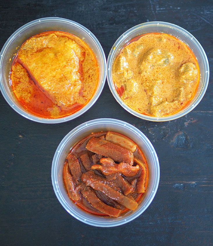 Pair your 'nasi lemak' and fried 'mee hoon' with side dishes like 'sambal sotong', curry chicken and beef 'rendang'