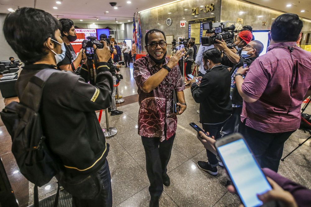 Umno vice-president Datuk Seri Mohamed Khaled Nordin leaves Menara Dato Onn in Kuala Lumpur after a meeting December 7, 2020. u00e2u20acu2022 Picture by Hari Anggaran